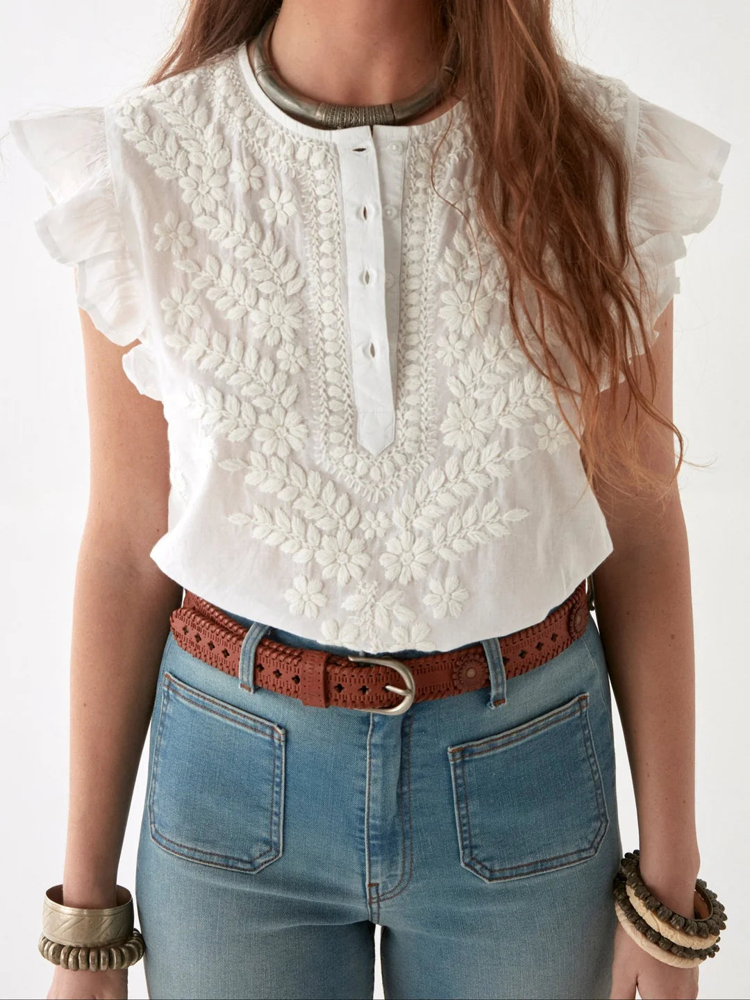 CAMICIA ASHANTI - CHIKAN BIANCO